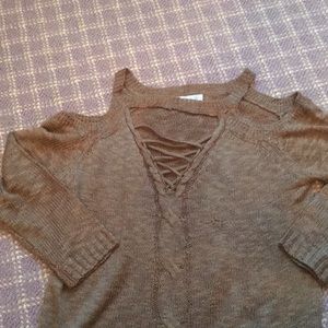 Cold shoulder sweater